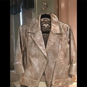Beautiful gold and silver toned leather jacket